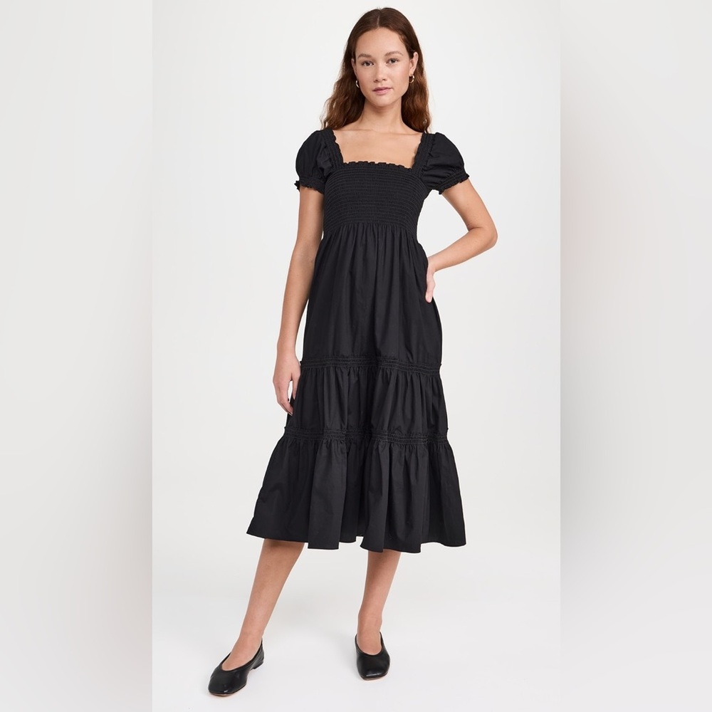 OPT Elegant Black Smocked Dress excellent condition Size small